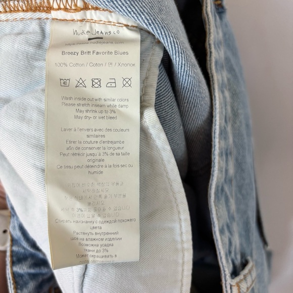 Nudie Jeans Breezy Britt Favorite Blues Size 34x32 - Picture 7 of 8